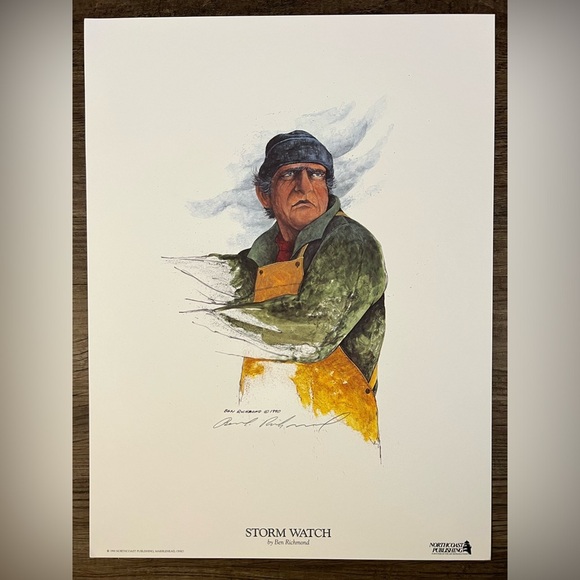 1990‎ Ben Richmond Storm Watch & The Net Hauler Limited Edition Lithograph Sign - Picture 9 of 15